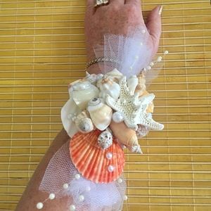 Handmade Mermaid Tropical Wedding Wrist Corsage